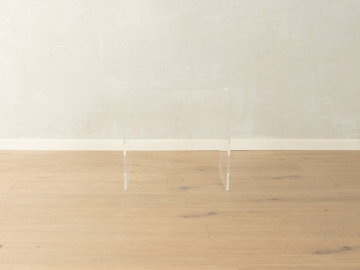 Minimalist side table from the 1970s, acrylic glass