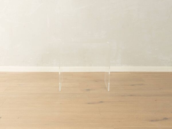 Table d'appoint minimaliste des années 1970, en verre acrylique