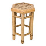 Table d'appoint vintage Tabouret de fleur Banc de fleur Mid Century Bambou Table de nuit Tabouret de