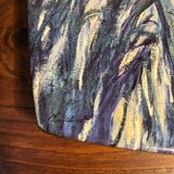 Luneville earthenware plate, irises, Claude Monet