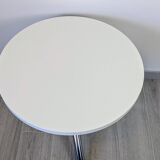 Table d’appoint Matéria blanche design contemporain métal chromé