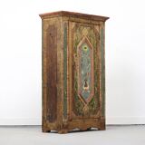 Folk art painted wedding cabinet