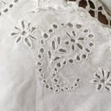 Old sheet in linen embroidered Monogram V M thread.