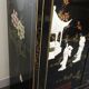 Small furniture in black Chinese lacquer with carved soapstone, mother-of-Pearl inlay.