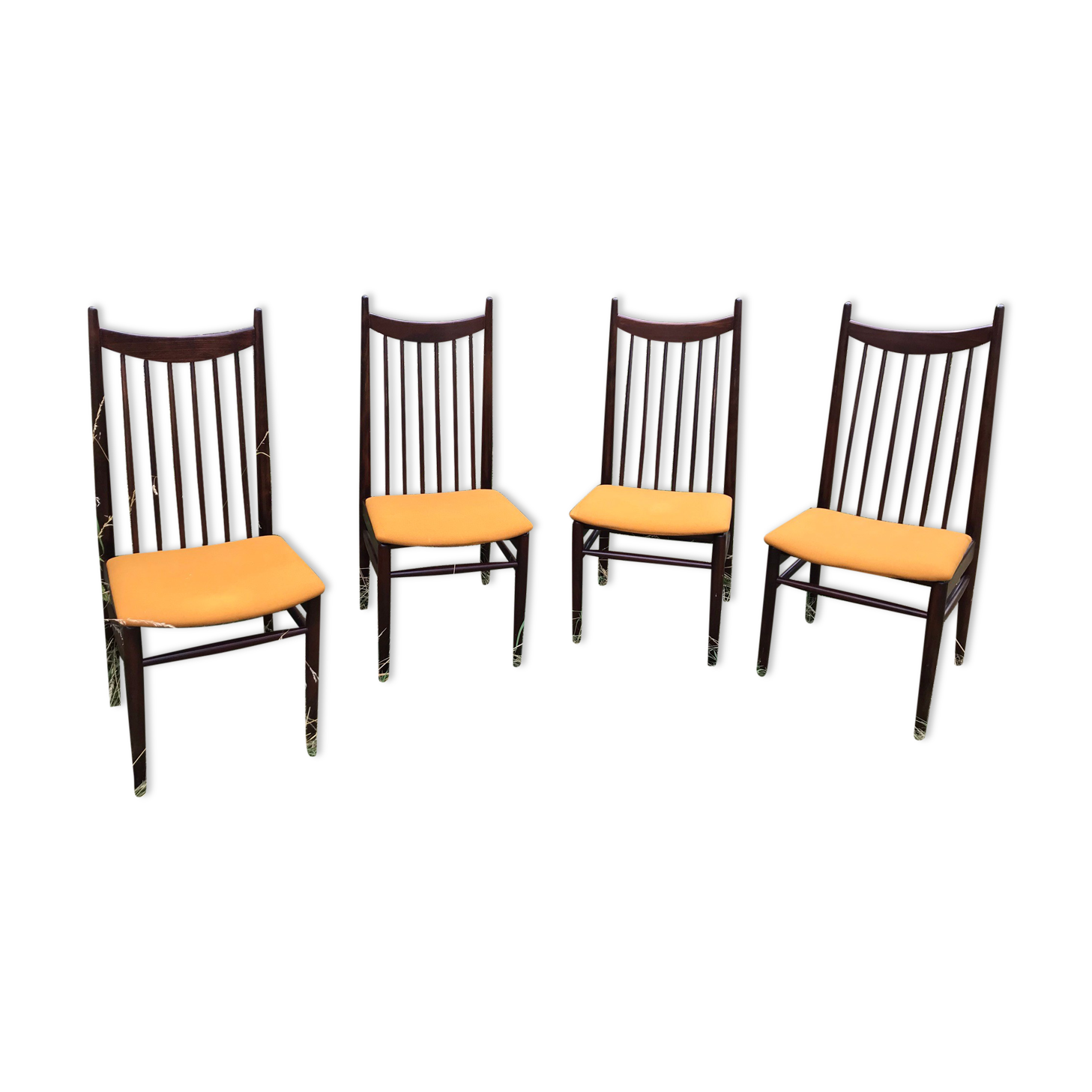 Mahogany chairs top vintage backrest 60s