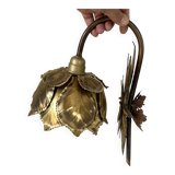 Vintage 70s gold Jansen style wall lamp