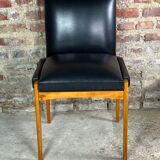 Armchair with vintage system 1950 in wood and imitation