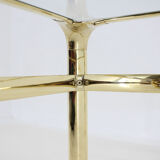 Table basse, laiton & verre, Mauro Lipparini  1970's, italie