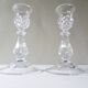 Pair candlesticks glass diamond spikes