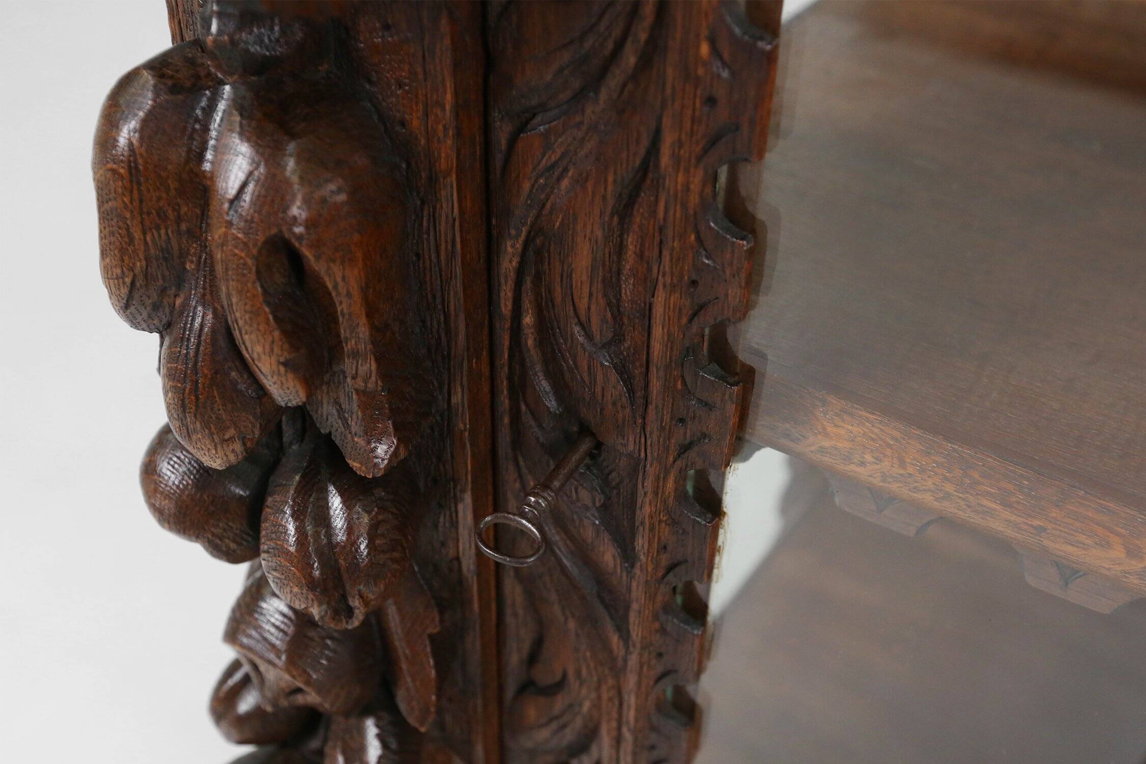 Baroque Style Display Case in Oak, Belgium, 1950s