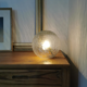 Vintage globe table lamp in molded glass