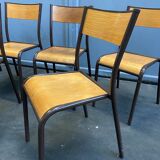 6 vintage school chairs