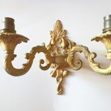 Paire d'appliques en bronze doré XXe