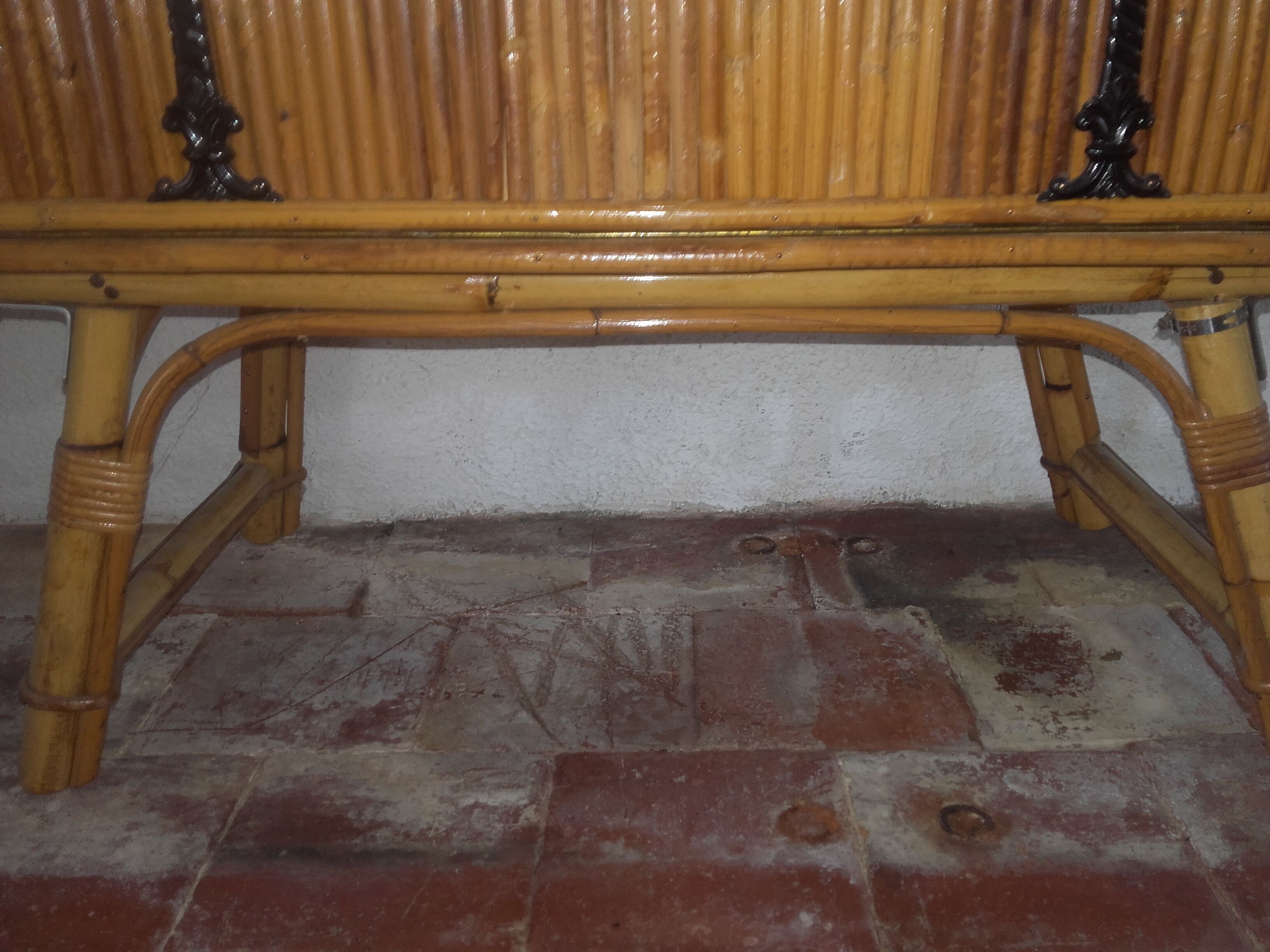 Rattan and bamboo bar cabinet