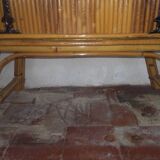Rattan and bamboo bar cabinet