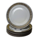 Set of 6 vintage flat plates ADP L Royal Limoges, gilded porcelain - 2