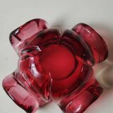 Floral/Corolla shaped pocket emptier. Murano Italy/Chambord by Fratelli Toso. In pink blown glass. Diam 18 cm