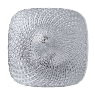 1970s square glass ceiling lamp