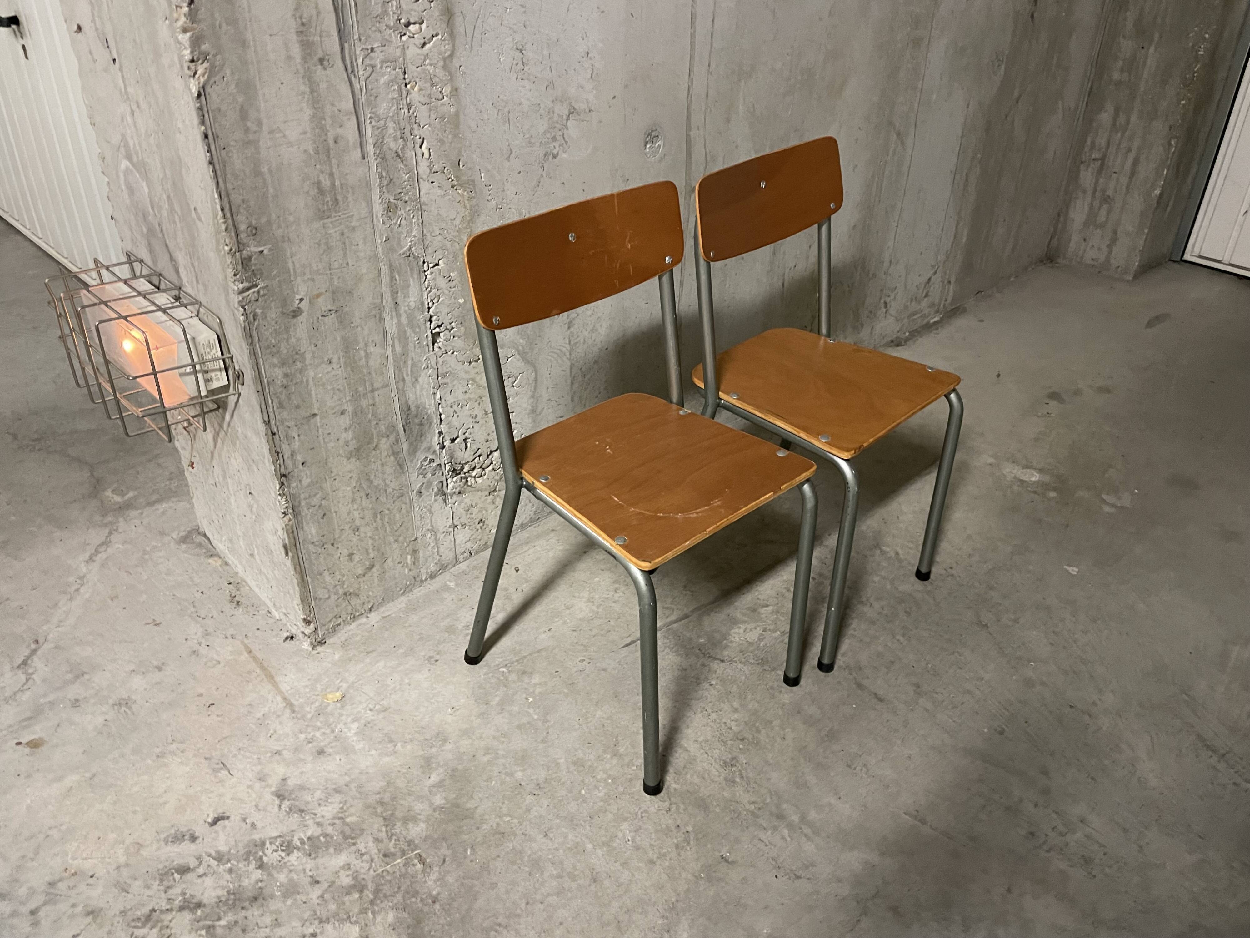 Pair of 80s school chairs