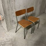 Pair of 80s school chairs