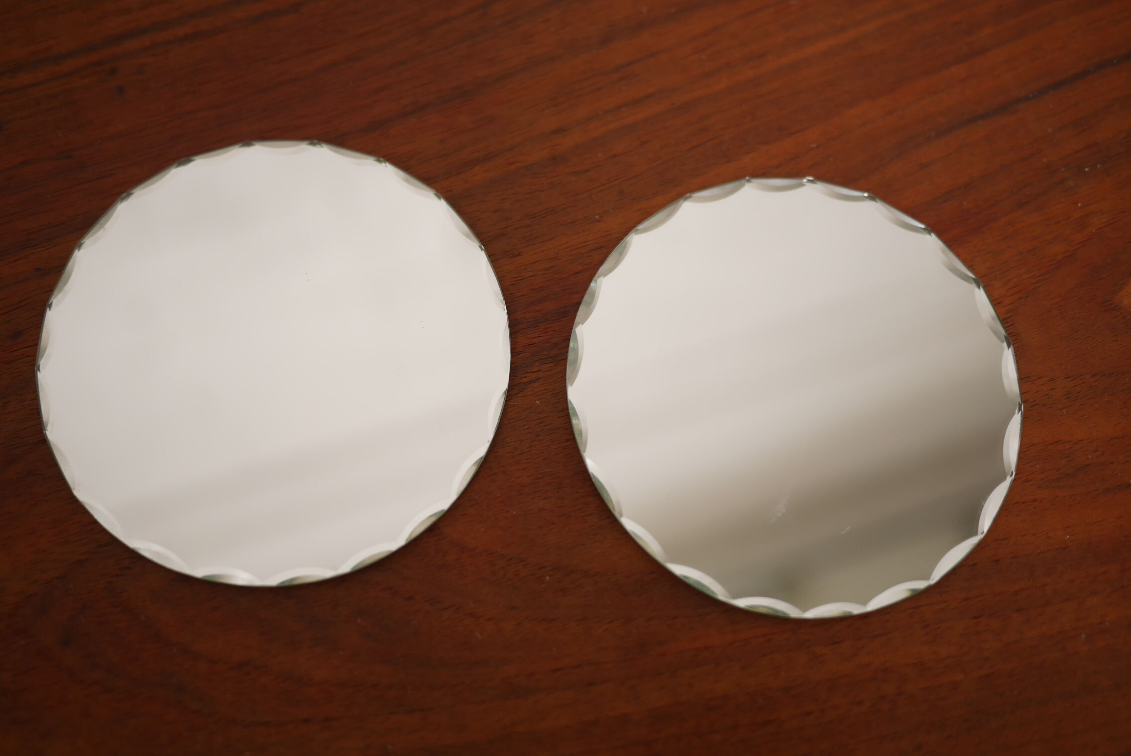 Mini duo of bevelled mirrors 10x10cm