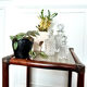 Rattan shelf and smoked glass 1970