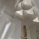 Suspension globe sculptural rhytmic par H.Milanda, design scandinave 1970