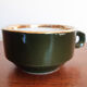 Green bistro coffee cups, and Pilluivit gold (10), porcelain, vintage