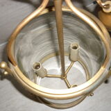 Glass lantern and gilded brass, antique pendant lamp