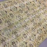 Distressed Turkish Runner 190x82 cm wool Vintage rug, Overdyed Yellow, Black