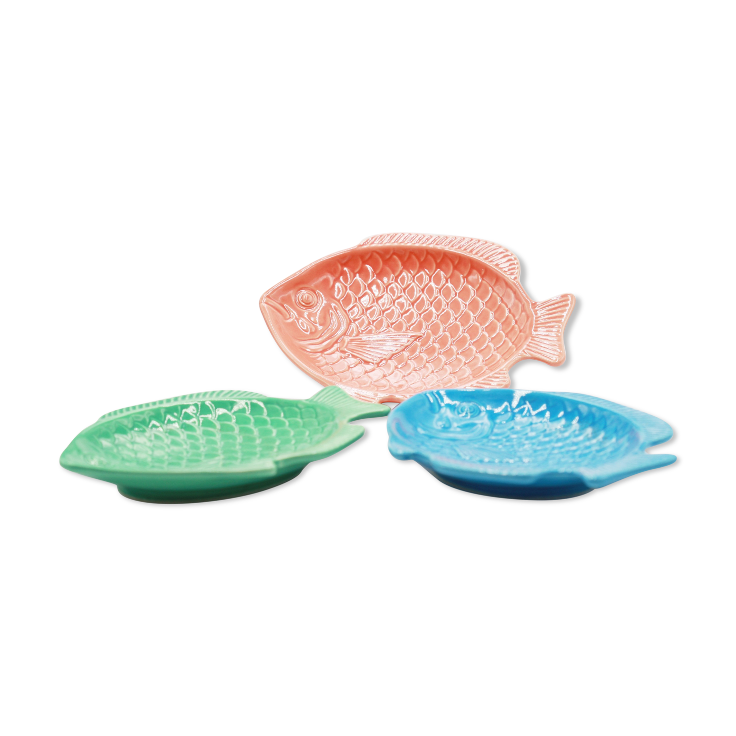 Set of 3 ceramic fish