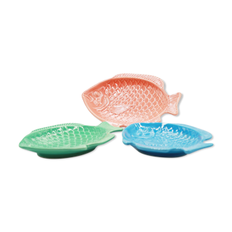 Lot de 3 coupelles poissons en céramique