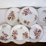 Set of 6 vintage Sarreguemines dinner plates, Danish pattern 210412