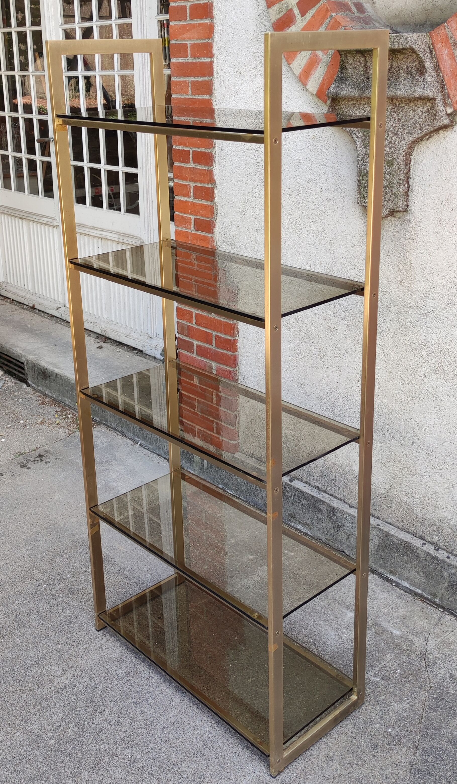 Vintage gold metal shelf