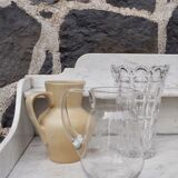 Beige ceramic pitcher