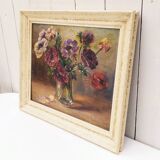 Oil on panel bouquet of anemones Marthe Puig