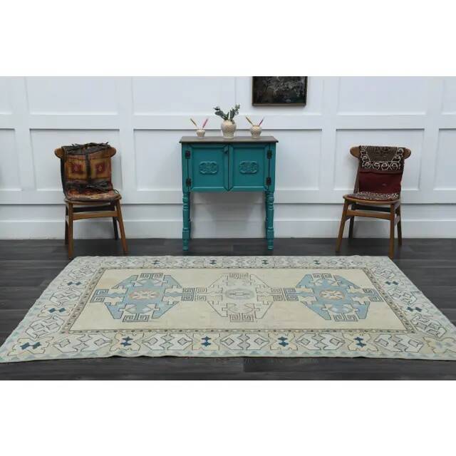 1970s Vintage Turkish Handmade Wool & Cotton Orange Area Rug 175x248