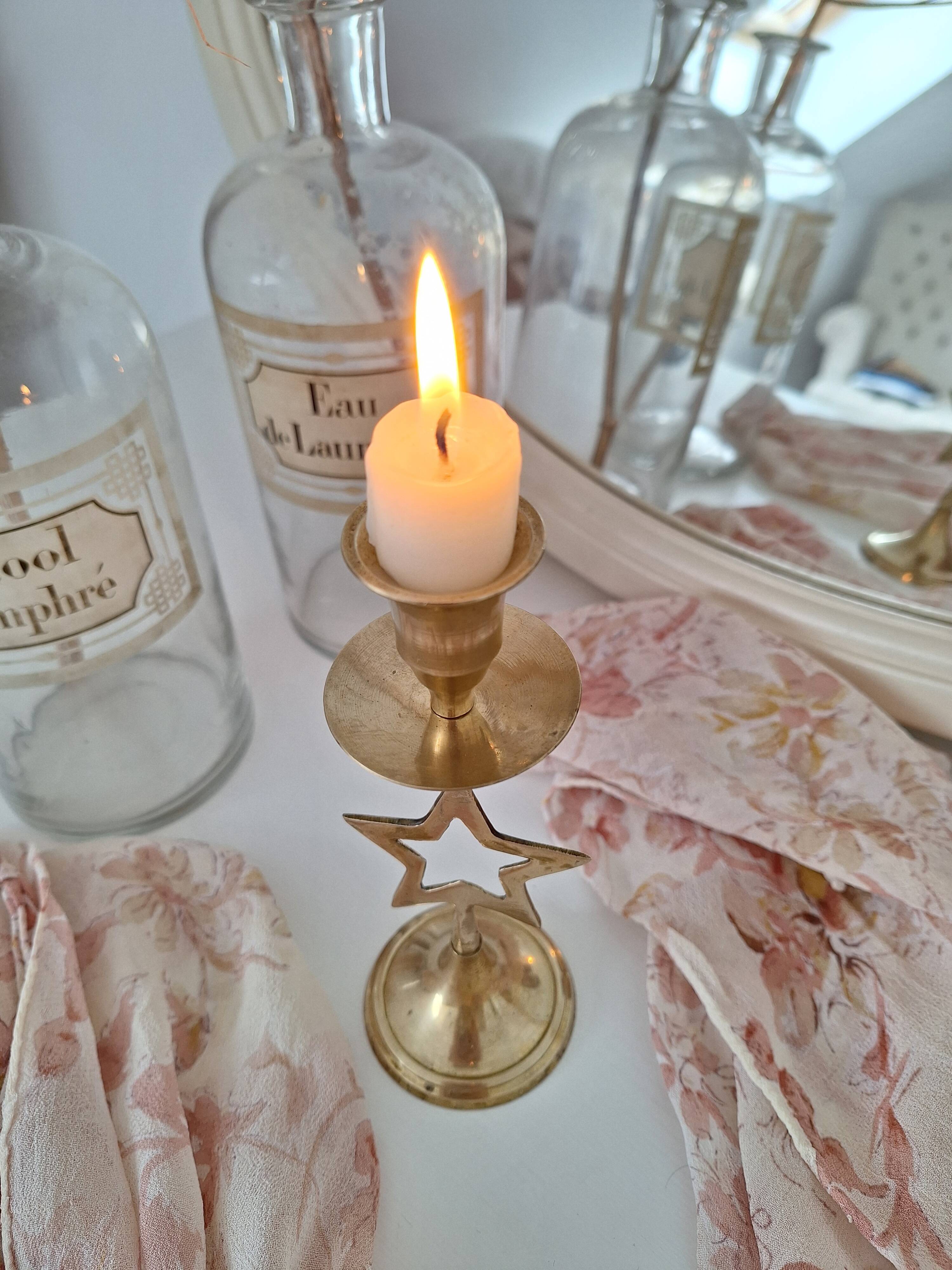 Brass star candlestick