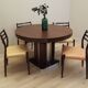 Round mahogany table, Italian design, 1970s, production: Italy