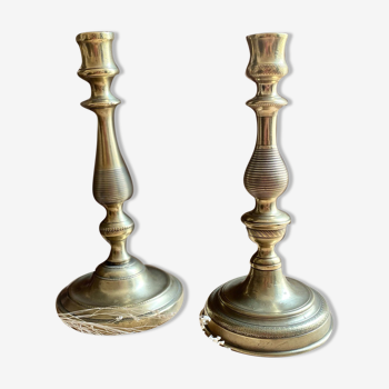 Pair of vintage bronze candlesticks