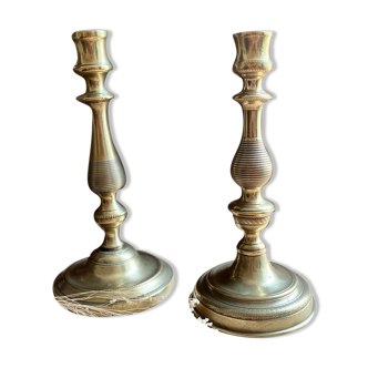 Pair of vintage bronze candlesticks