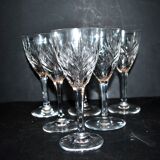 Set of 6 chantilly white wine glasses, cut crystal from saint-louis, h14cm