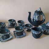 Vintage blue coffee service vallauris design 60s