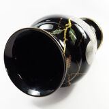 Art Nouveau vase in gold and silver enamelled glass hand painted