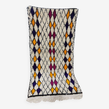 Handmade wool Berber rug 193x97cm