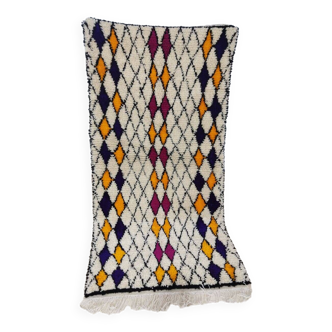 Handmade wool Berber rug 193x97cm