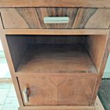 Vintage Wooden Nightstand with Marble Top