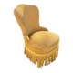 Vintage mustard velvet crab chair with fringes – 1970s