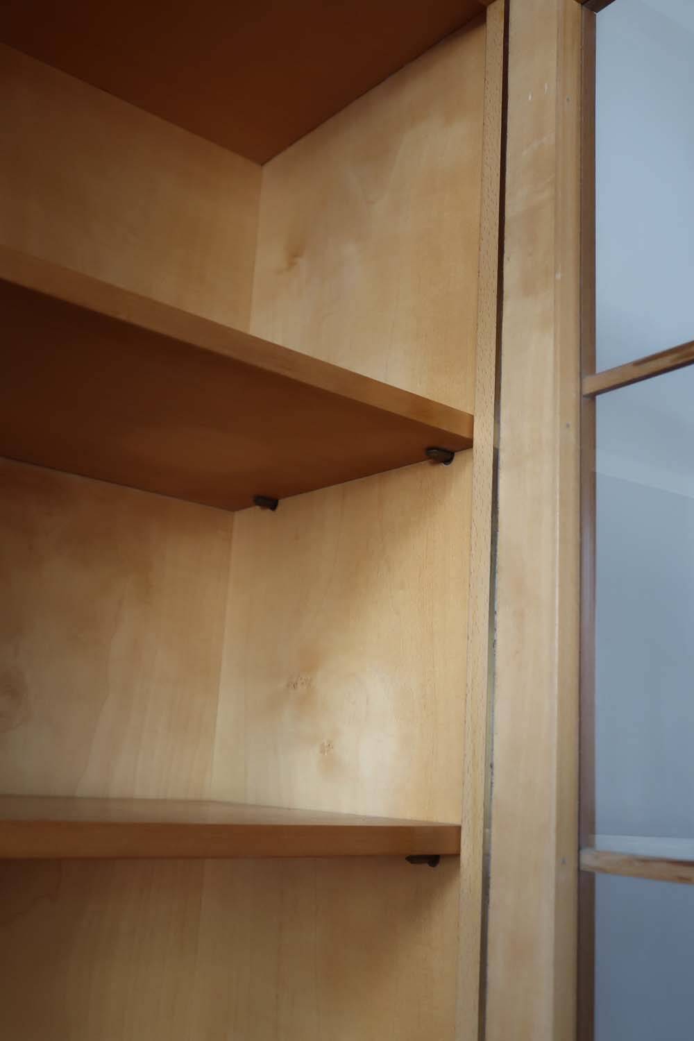 60's glass bookcase