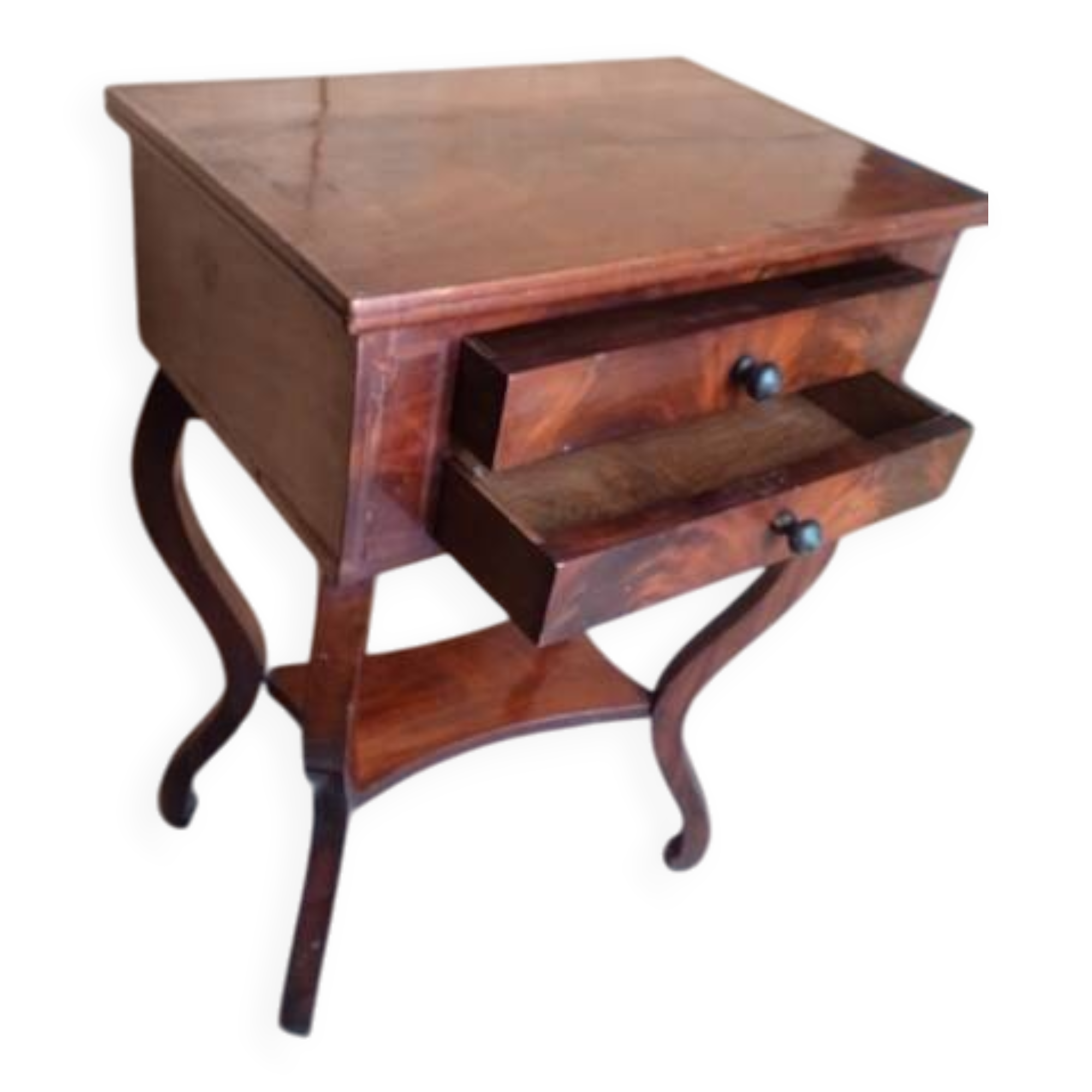 Work table - In mahogany and mahogany veneer - 19th century